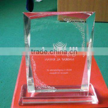 2012 crystal trophy watercut for souvenir and corporation display(R-0526)