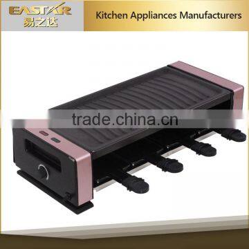 Professional Electric Cooker Grill , Somkeless 1200W Electric Raclette Grill for 8 Person photo-3