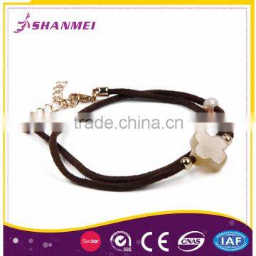 Artificial Stone Jewelry Clover Shape Honey Onyx Knot Bracelet