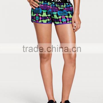 2016 new fashion gym style active printed women running shorts