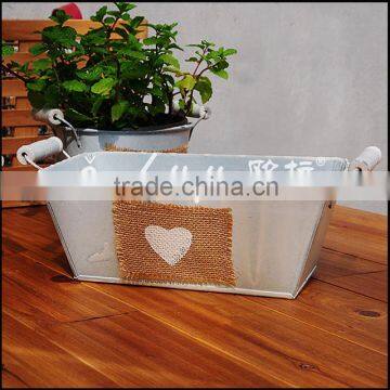 decorative iron basket with jute