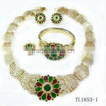 Wholesale ethnic necklace jewelry african jewelry set 18k gold plated bridal jewelry