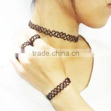 Black Elastic Nylon Rope With Animal Motifs Choker Necklace photo-2