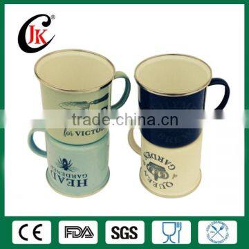 Wholesale Promotional CustomLogo Enamel Camping Mug with Stainless Steel Rim