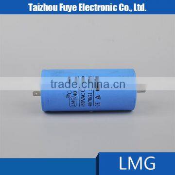 plastic can CBB60 capacitor with bolt