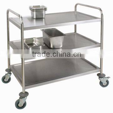 2 Tiers Stainless Steel Trolley for Restaurant or Kitchen Stainless Steel Trolley