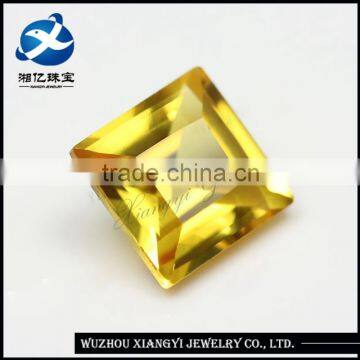 Unique Brilliant Paralle Cut Square Yellow Diamonds Corundum