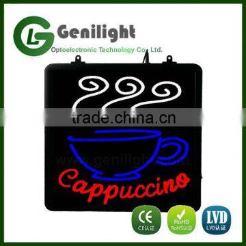 cappuccino coffee LED animated store business neon sign for shop