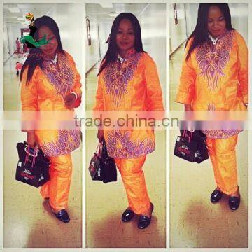 2016 Haniye African Woman Bazin Traditional Embroidered Cotton Dress Riche Woman of African Design photo-4