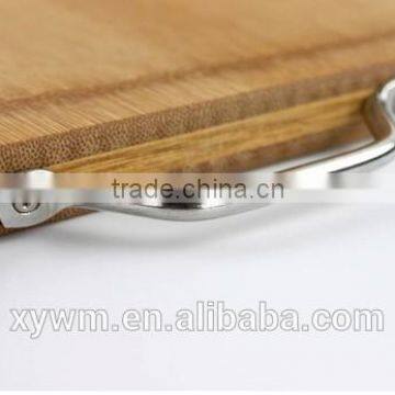 Organic Basic Traditional Easy Carry Hang Stainless Steel Handle Kitchen Butcher Bamboo Cutting Board Chopping Block photo-4