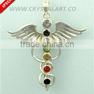 CHAKRA FLYING BIRD 925 SILVER PENDANT