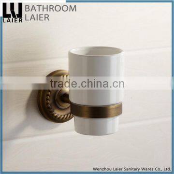 Simple Brass Antique Bronze Finishing Bathroom Accessories Wall Mounted Tumbler Holder