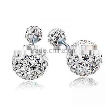 10mm and 14mm trendy 925 sterling silver double sided faced fancy stud earring