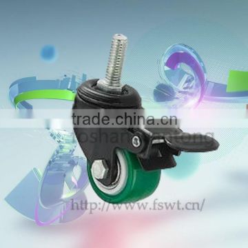 Small Suitcase Threaded Stem PU Furniture Caster Wheel