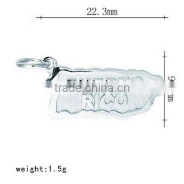 Cheap silver jewelry Puerto Rico charm pendant