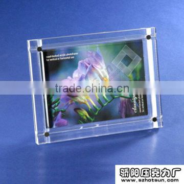 high quality clear acrylic wall photo frame with screw