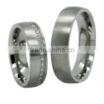 CZ Couple New Rings fashion Titanium Steel Wedding Band Promise ring