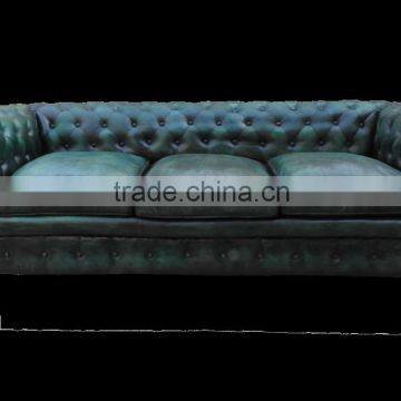 Chesterfield Leather Sofa ,chesterfields 3 seater Green Color Sofa