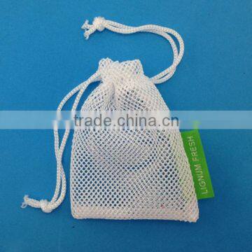 hot selling white small mesh drawstring bag wholesale from Shenzhen packing bags supplier