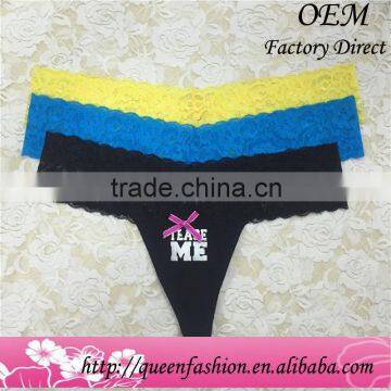 Latest Design Colorful Lace Panty Women Underwear Sexy G-string