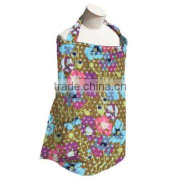 Woven Mulit Color Printing With Inside Pocket Buckle Adjustable Neck Strap Breastfeeding Apron