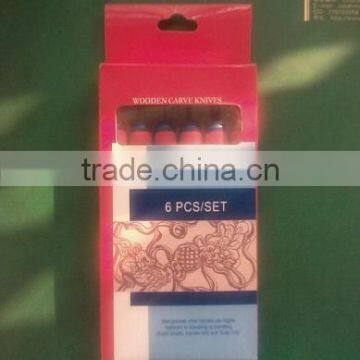 plastic handle wood carving knife set