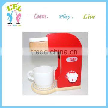 2016 High quality hot sale mini dramatic play wood kids coffee maker wooden toy kitchen
