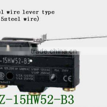 steel wire lever micro switch snap action switch RZ-15HW52-B3