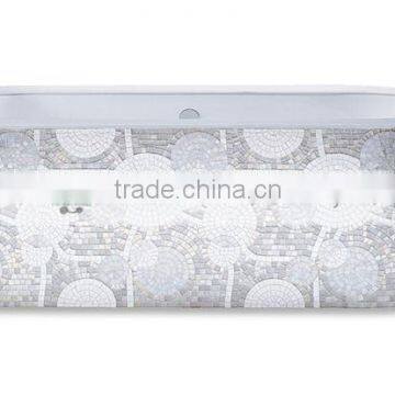 MB PBT-RF-MX01 handmade artistic small bathtub bathroom accessory iridescent mosaic bathtub oval bathtub