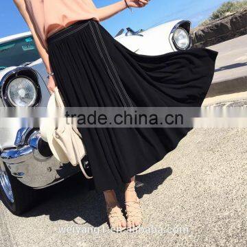 High quality fashion summer long pleated lady skirt