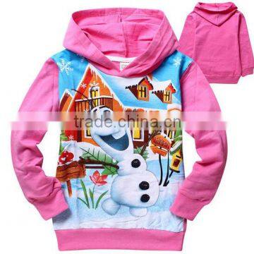 In stock new arrival fashion anim frozen anna children hoodie sweatshirts