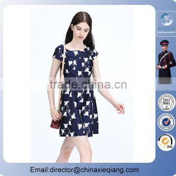 2016 Fashion Ladies Cute Flower Printed Dress Young Girls Dress