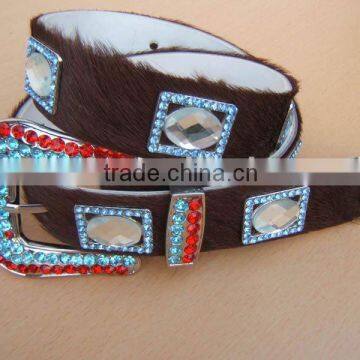 western fashion belt with leather