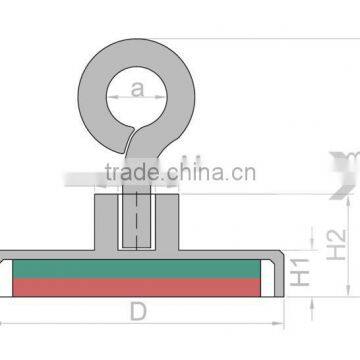 N45 25x45mm Pot Neodymium Magnet Hook With Eyelet photo-2