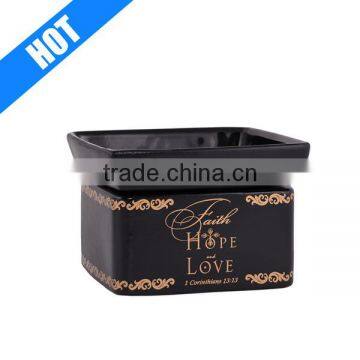 hot sale personalized color glazed decorative ceramic black candles jar