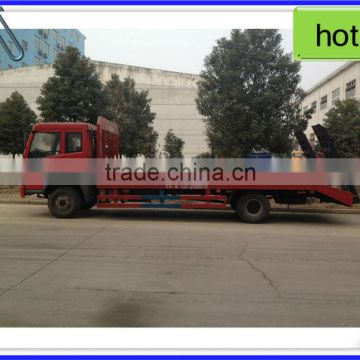 FAW 4*2 hydraulic flat bed truck,bulldozer transport truck,load sensor truck