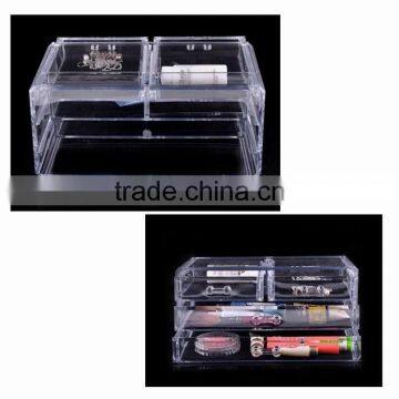 Clear Acrylic 4 Drawers Cosmetic Holder Container Makeup Box Organizer photo-2