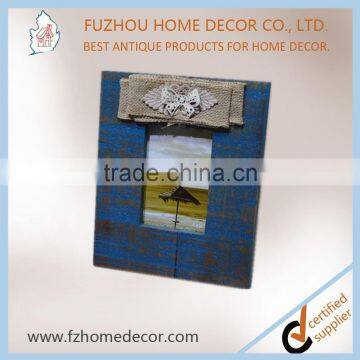 Antique Wooden Colourful Painting Photo Frame With Love Fabric Decor for Home or Gift photo-4