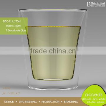 Eco-Friendly Dual Wall Glass Tumbler Cup