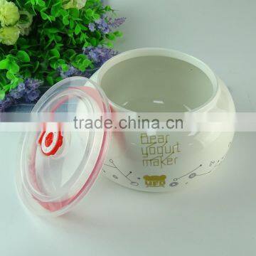 Cheap Stocked White Ceramic Jar , Sugar Pot With Decal in Stock photo-2