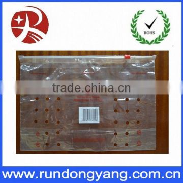 PE customized slider grape bags with holes for fruit