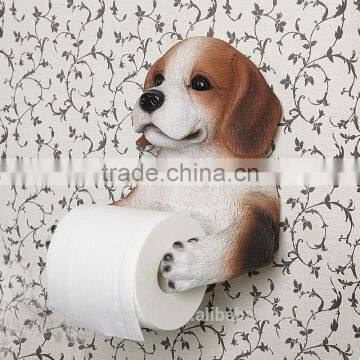 Cute Resin Dog Bust Funny Animal Toilet Paper Roll Holder photo-3