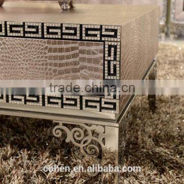 Foshan Cheapest Stainless Steel Legs MDF Coffee Center Tea Table With Drawers photo-4