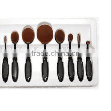 Factory 10pcs Beauty Toothbrush Shaped Foundation Power Makeup Brush Set With Synthetic Hair photo-3