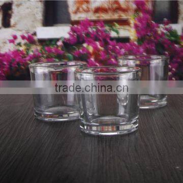 Mini Round Thick Glass Candle Cup Within Wax Inside photo-5