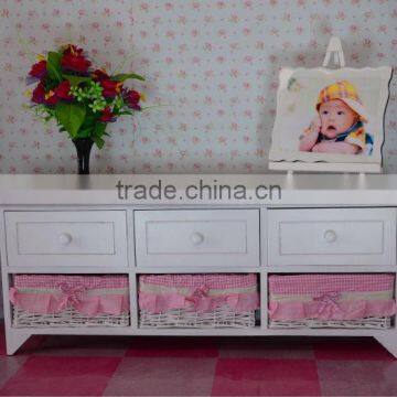 Small antique wooden storage cabinet in living room