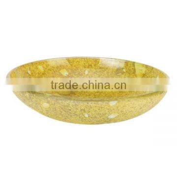 Bright pearl art marble bowl/ decorative hotel glass plate/ top quality modern ash glass ashtray BHL-P11