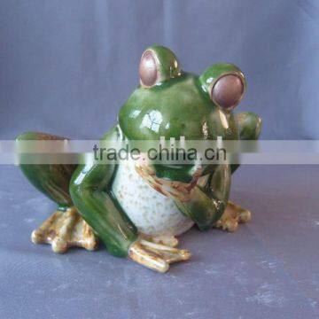 Porcelain garden frog