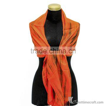Striped Silk Scarf, Multi-color, 100% Handicraft in Vietnam photo-4