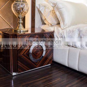 King Size Bed Headboard / French Wood Antique Bed / Upholstery Bed B9016 photo-5